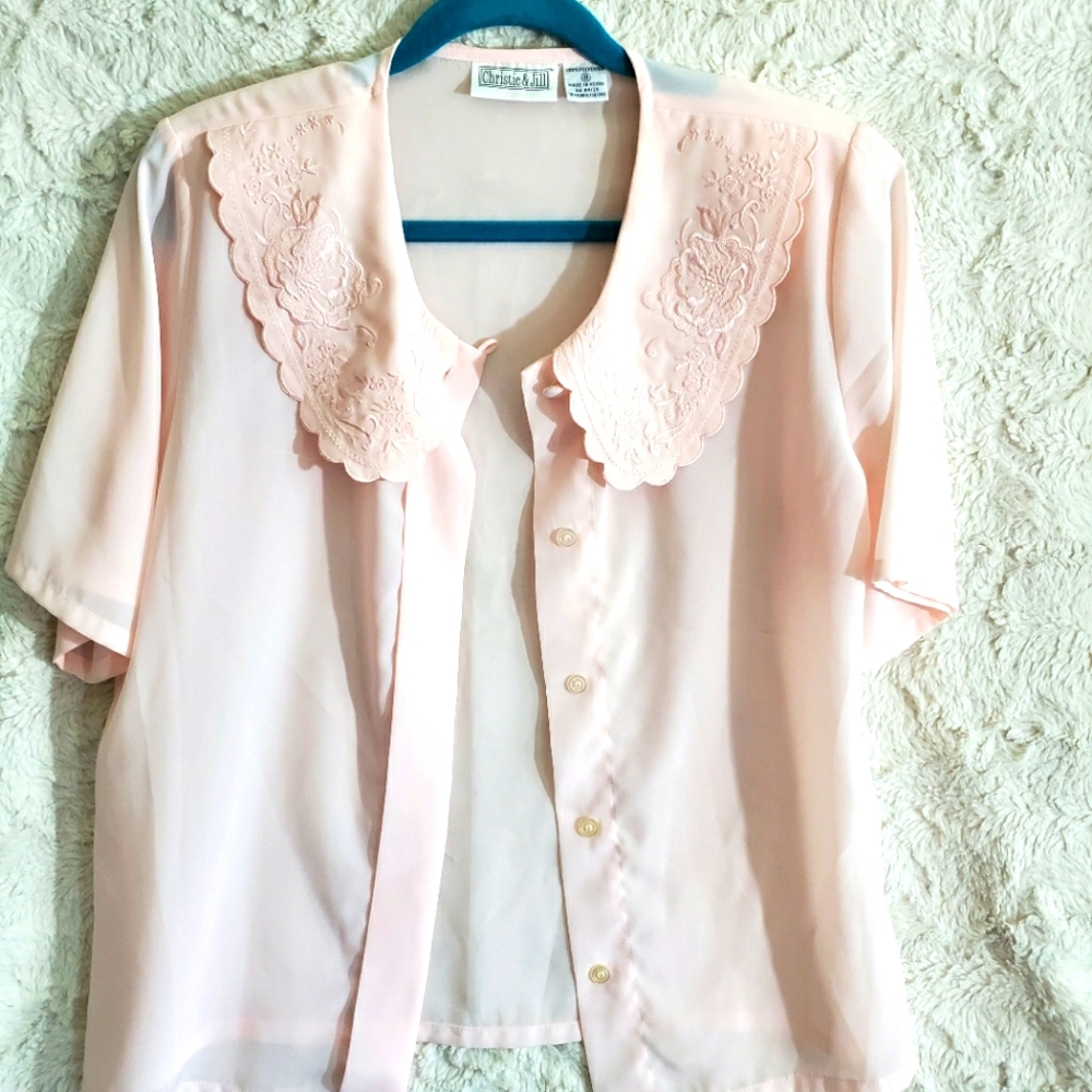 Vintage Christine and Jill dress shirt in Pink